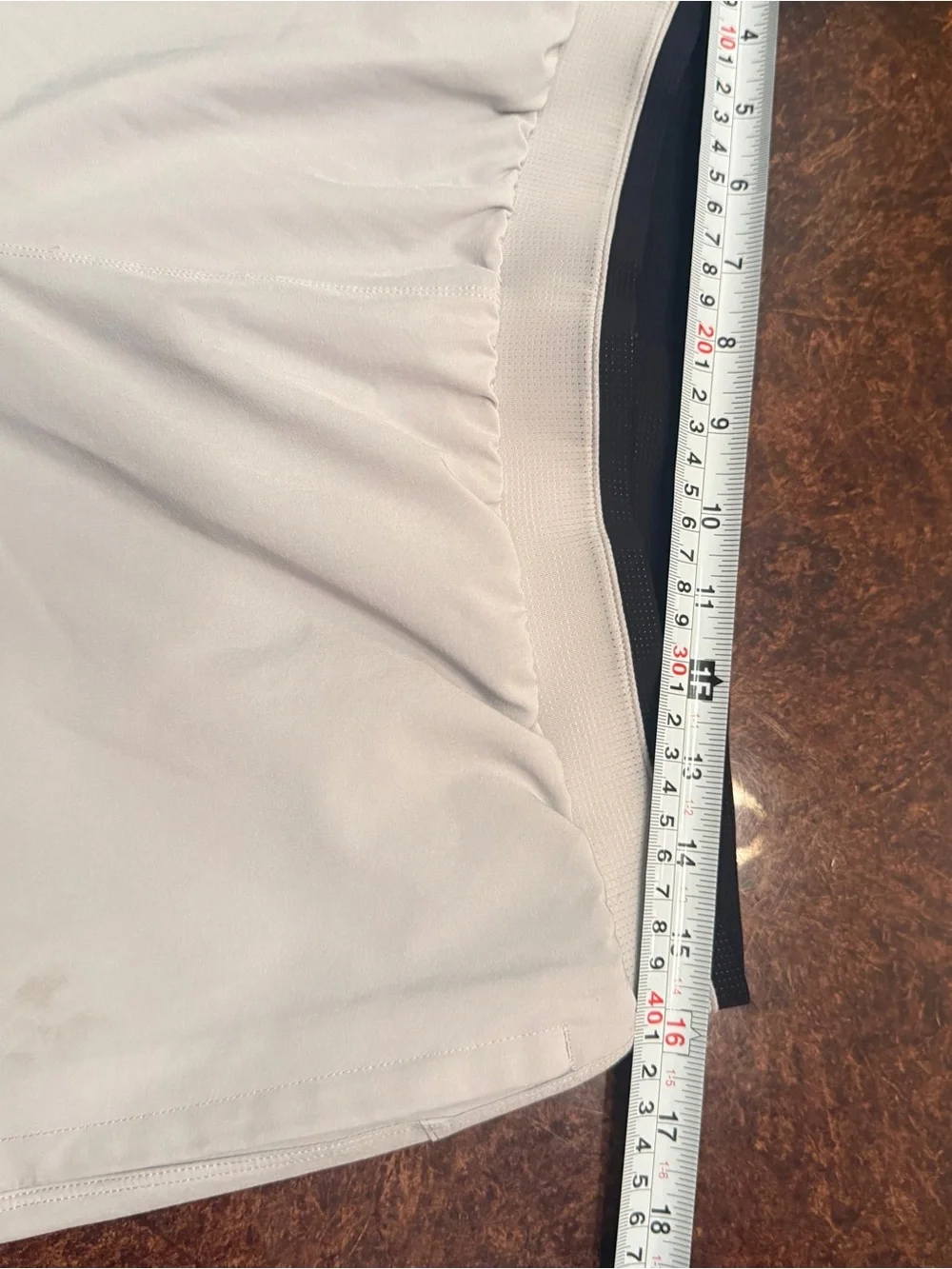 Fabletics Men's White Athletic Shorts with Black Waistband